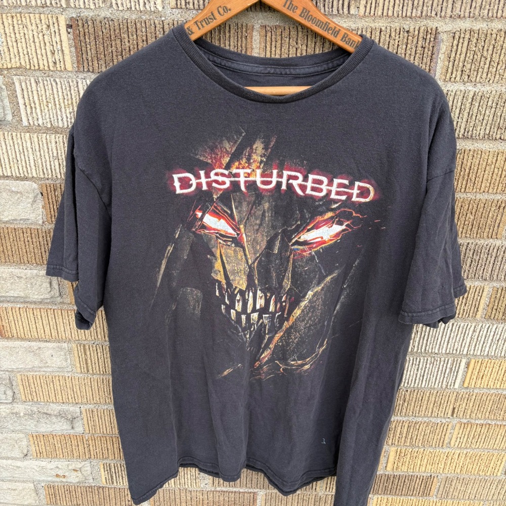 Disturbed Band T-Shirt Mens Medium Black The Guy Mascot Graphic Rock Tee
